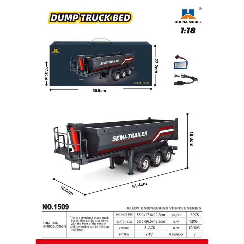 نموذج مقطورة نصف قلابة كهربائي - مراجعة Dump Truck Toy وسعره